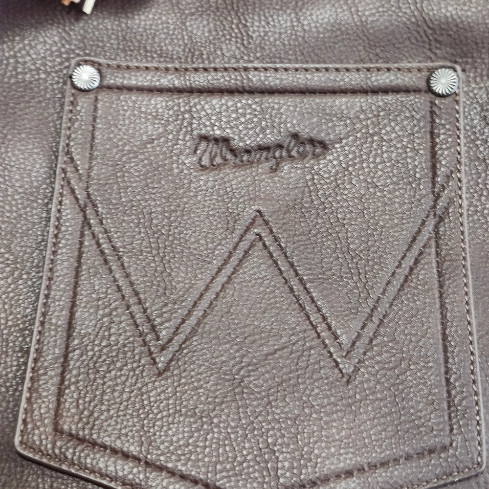 Wrangler Tote Bag Coffee Brown Faux Leather Western Cowgirl Cowboy Hat Charms CC - Picture 12 of 13